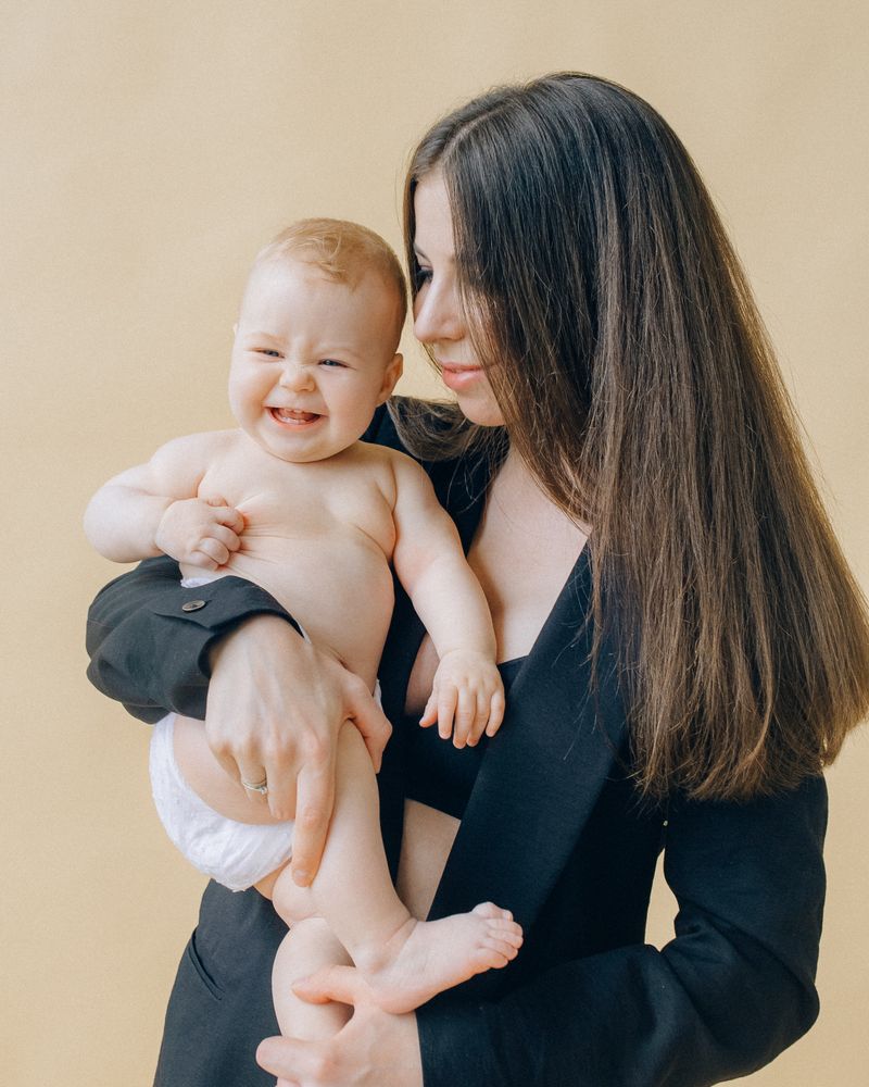 Mother holding her baby