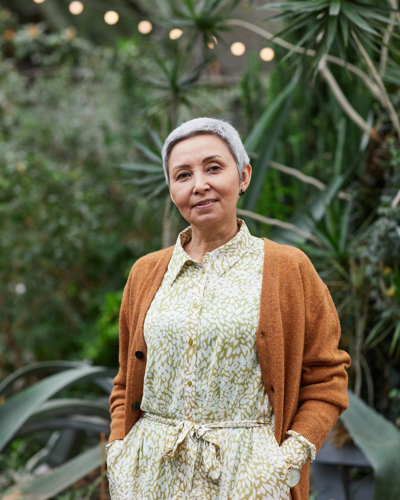 Woman standing in a garden